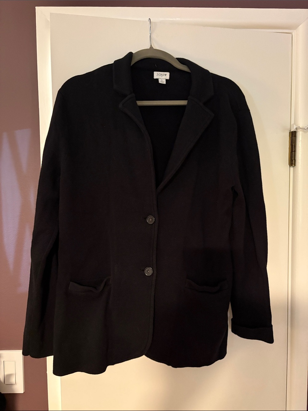 J. Crew Black Knit Two-Button Blazer